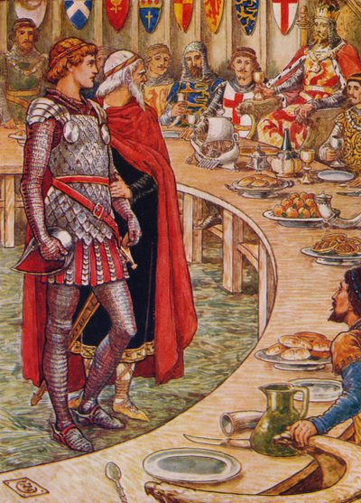 Sir Galahad est amené à la cour du roi Arthur, 1911 - Walter Crane