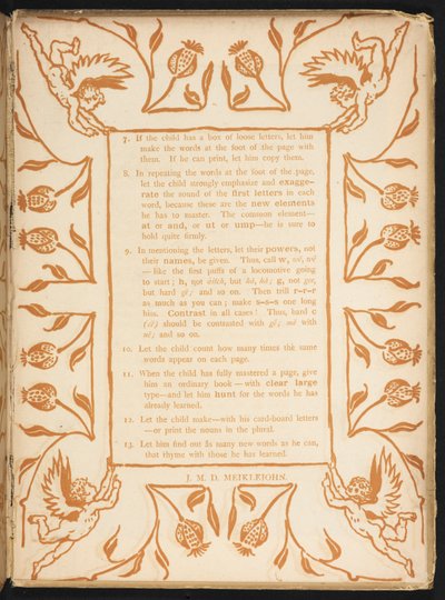 Texte avec un ordre floral. Le Golden primer. - Walter Crane