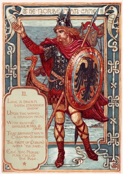 Le Norseman. De : La Cour de Columbia : Une histoire illustrée des États-Unis, 1893 - Walter Crane