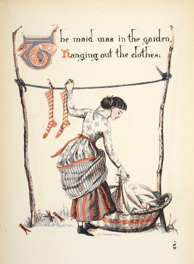 La servante était dans le jardin en train d