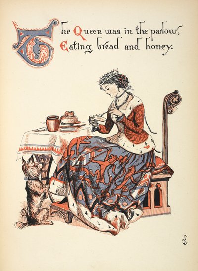 La reine était dans le salon, mangeant du pain et du miel - Walter Crane