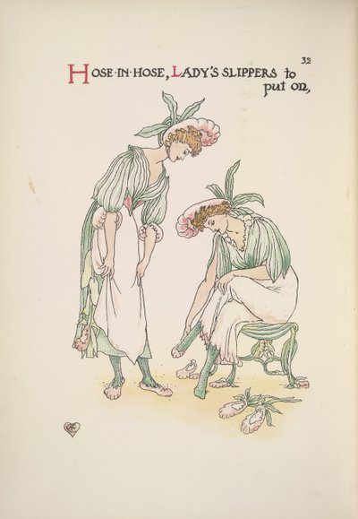Deux dames mettant des chaussons - Walter Crane