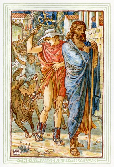 Zeus et Hermès déguisés en paysans - Walter Crane