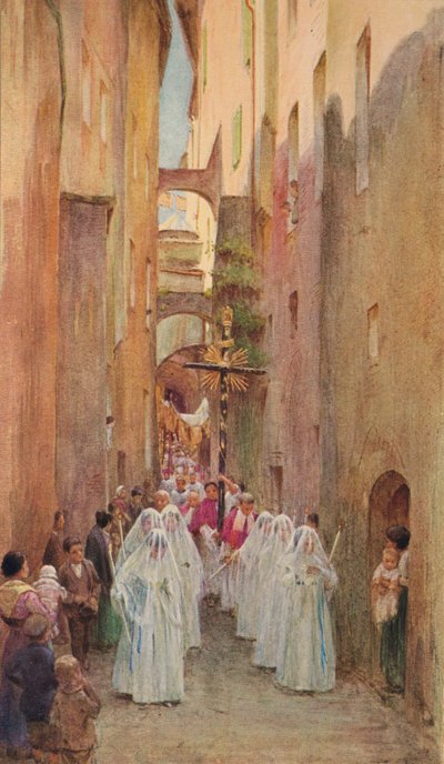 Une procession à San Remo, vers 1910, 1912 - Walter Frederick Roofe Tyndale