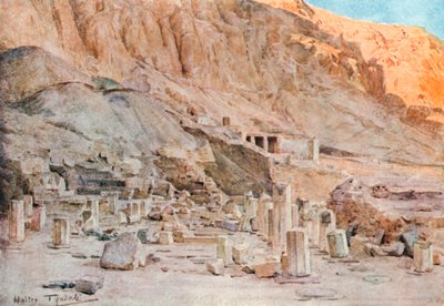 Ruines du temple de Mentouhotep à Thèbes (lithographie couleur) - Walter Frederick Roofe Tyndale