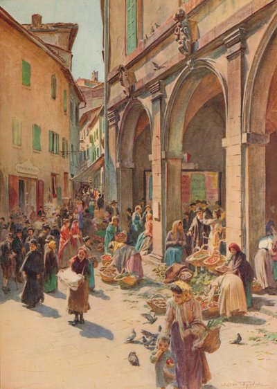 Le marché à Montepulciano, vers 1900 1913 - Walter Frederick Roofe Tyndale