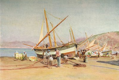 La plage à Sestri Levante, vers 1910, 1912 - Walter Frederick Roofe Tyndale