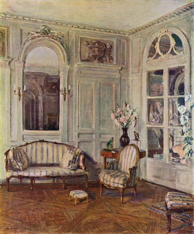 Salon blanc à Saint-Brice, France, maison d