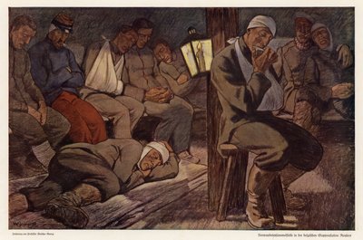 Soldats blessés à la station de triage des blessés à Roulers, Belgique, Première Guerre mondiale - Walter Georgi