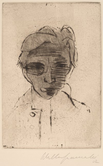 Visage sombre, autoportrait - Walter Gramatte