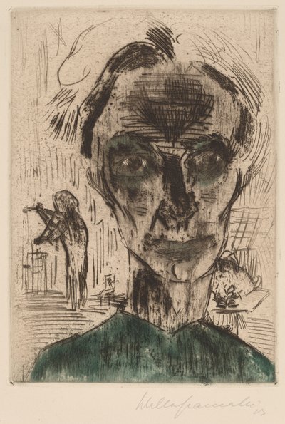 Homme dans une pièce, Autoportrait, 1922-1923 - Walter Gramatte