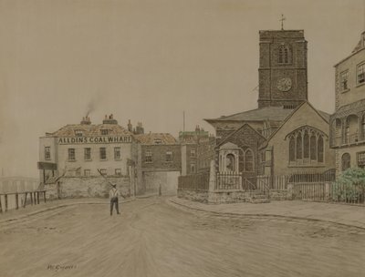 Alldins Coal Wharf et Chelsea Old Church, Londres - Walter Greaves