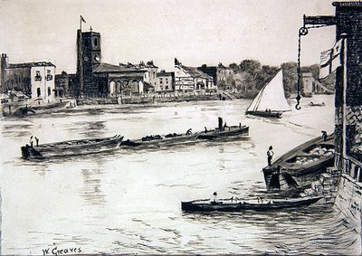 Vieille église de Chelsea depuis Battersea - Walter Greaves