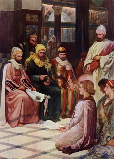 Le jeune Jésus dans le temple - Walter Grieve