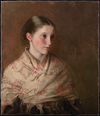 Une fille au châle (huile sur toile) - Walter Henry Truscott