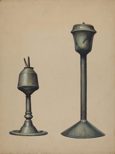 Deux lampes à huile, vers 1938 - Walter Hochstrasser