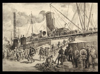 Les troupes nouvellement arrivées débarquent à Brest - Walter Jack Duncan