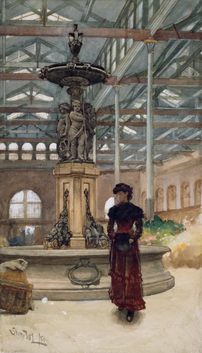 Ancienne halle du marché et fontaine, Birmingham - Walter Langley
