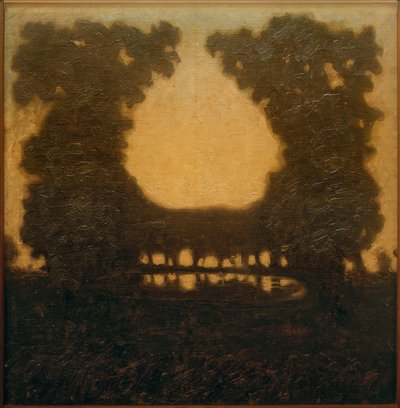 Paysage de parc avec lac - Walter Ophey