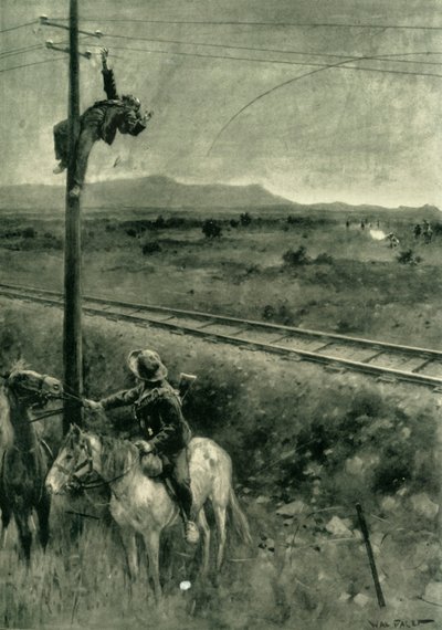 Boers pris en flagrant délit de coupure des fils télégraphiques, 1902 - Walter Paget