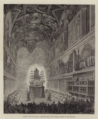 Funérailles du pape Pie IX, messe de requiem dans la chapelle Sixtine du Vatican - Walter Paget