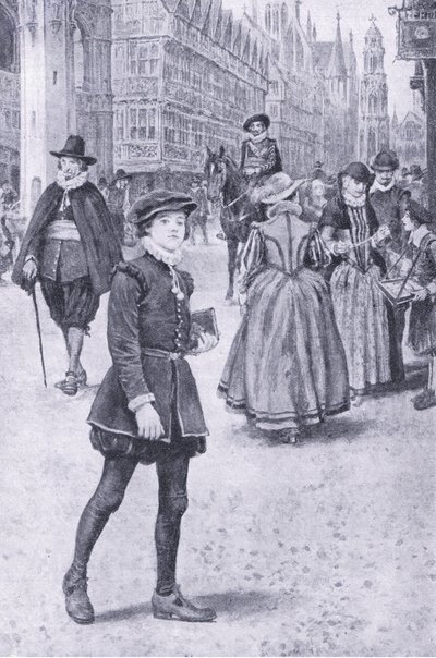 Herrick fait une promenade à Cheapside, illustration de My Magazine - Walter Paget