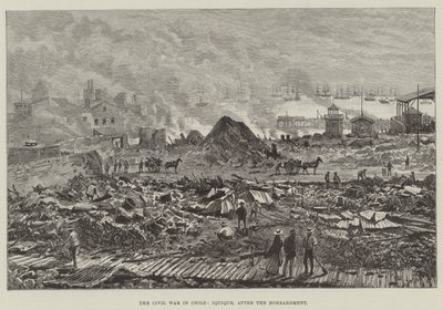 La guerre civile au Chili, Iquique, après le bombardement - Walter Paget