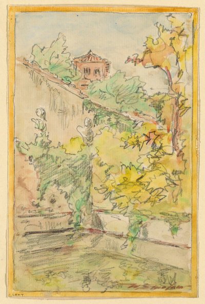 Une cour - Walter Shirlaw