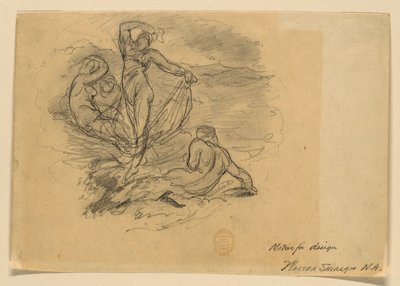 Un groupe de quatre nymphes (motif pour un design) - Walter Shirlaw
