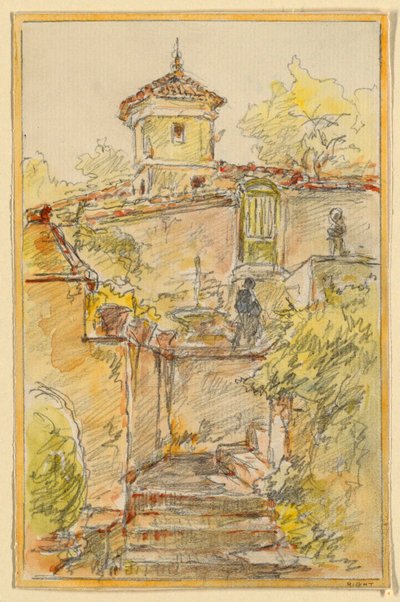Un escalier - Walter Shirlaw