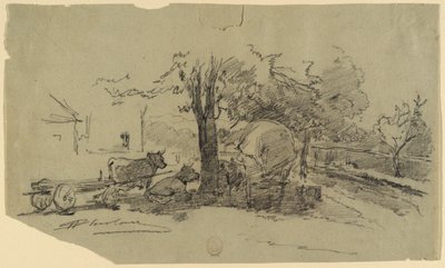 Une place de village - Walter Shirlaw