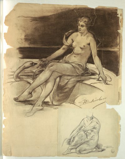 Fille avec cygne - Walter Shirlaw