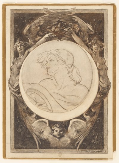 Femme avec une lyre - Walter Shirlaw