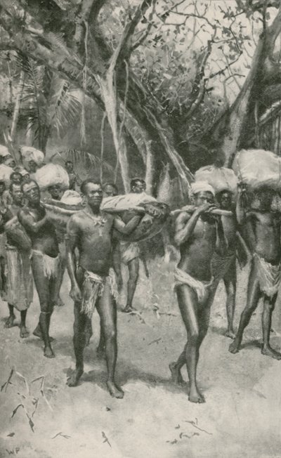 Les disciples du Dr. Livingstone transportent son corps embaumé vers la côte - Walter Stanley Paget