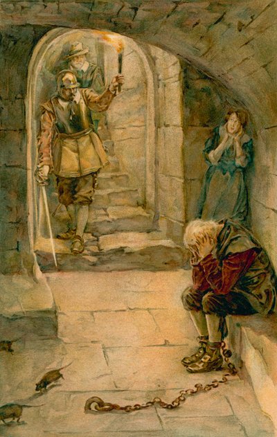 Ils ont trouvé un certain M. Désespoir, presque mort de faim, et une certaine Très-Peur, sa fille - Walter Stanley Paget