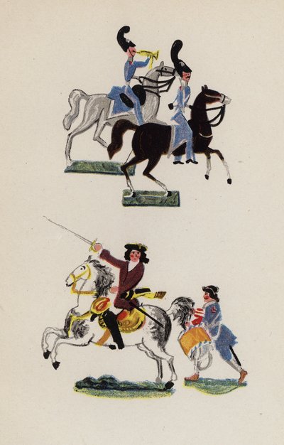Vieux jouet peint par Walter Trier (lithographie en couleur) - Walter Trier
