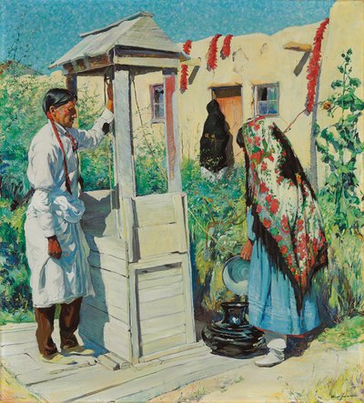 Scène de puits Pueblo - Walter Ufer