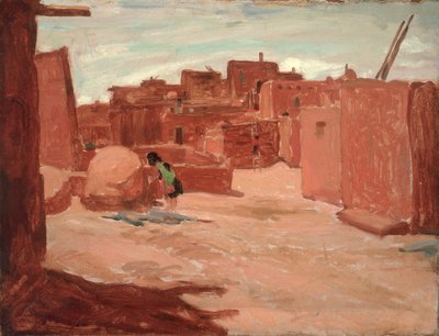Village en adobe - Walter Ufer
