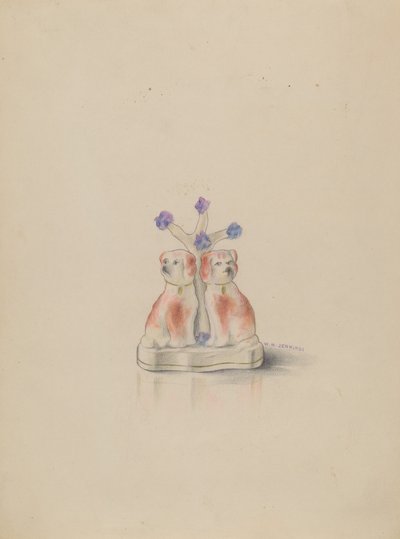 Chiens en porcelaine - Walter W. Jennings