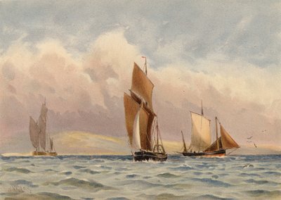 Chaloupes de Boulogne au large de la côte française - Walter William May