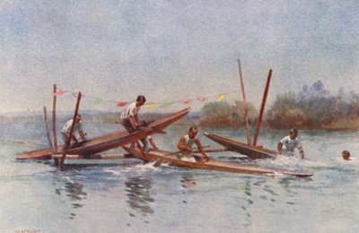 Nouvelle-Zélande : Course de canoës - Walter Wright