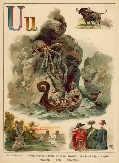 Lettre U (chromolithographie) - Walter Zweigle
