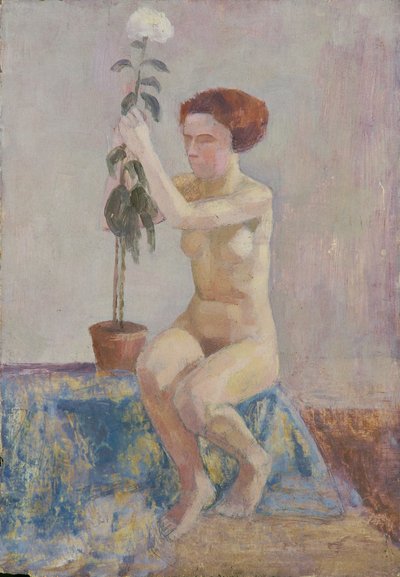Nu avec pot de fleurs - Walther Gamerith