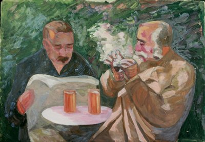 Hommes dans le jardin d