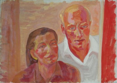 Autoportrait avec femme Grete - Walther Gamerith