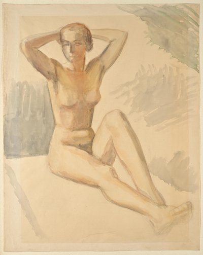 Nu féminin assis - Walther Gamerith