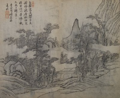 Paysage après Xia Gui actif vers 1195-1230, du Jardin de la graine de moutarde, Première édition - Wang Gai