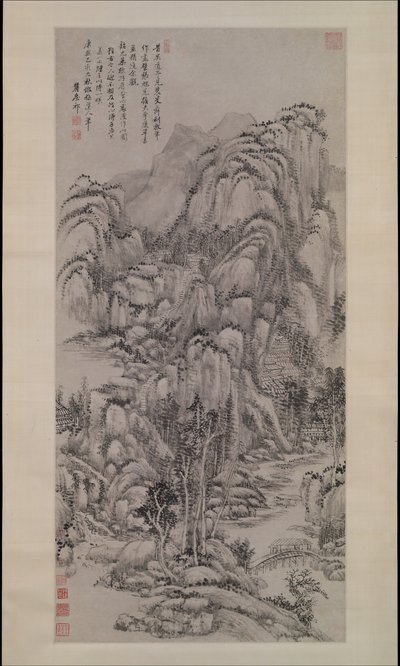 Paysage après Wu Zhen, daté 1695 - Wang Yuanqi