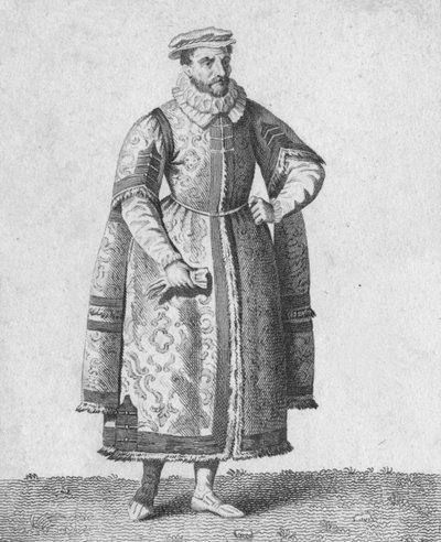 Un marchand - Costume des citoyens éminents en 1640, 1807 - Warren