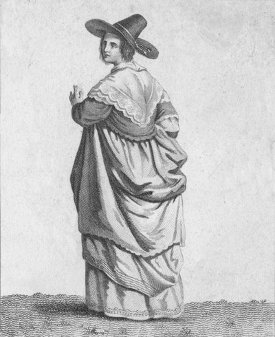 Une Femme de Marchand - Costume des Citoyens Éminents en 1640 - Warren